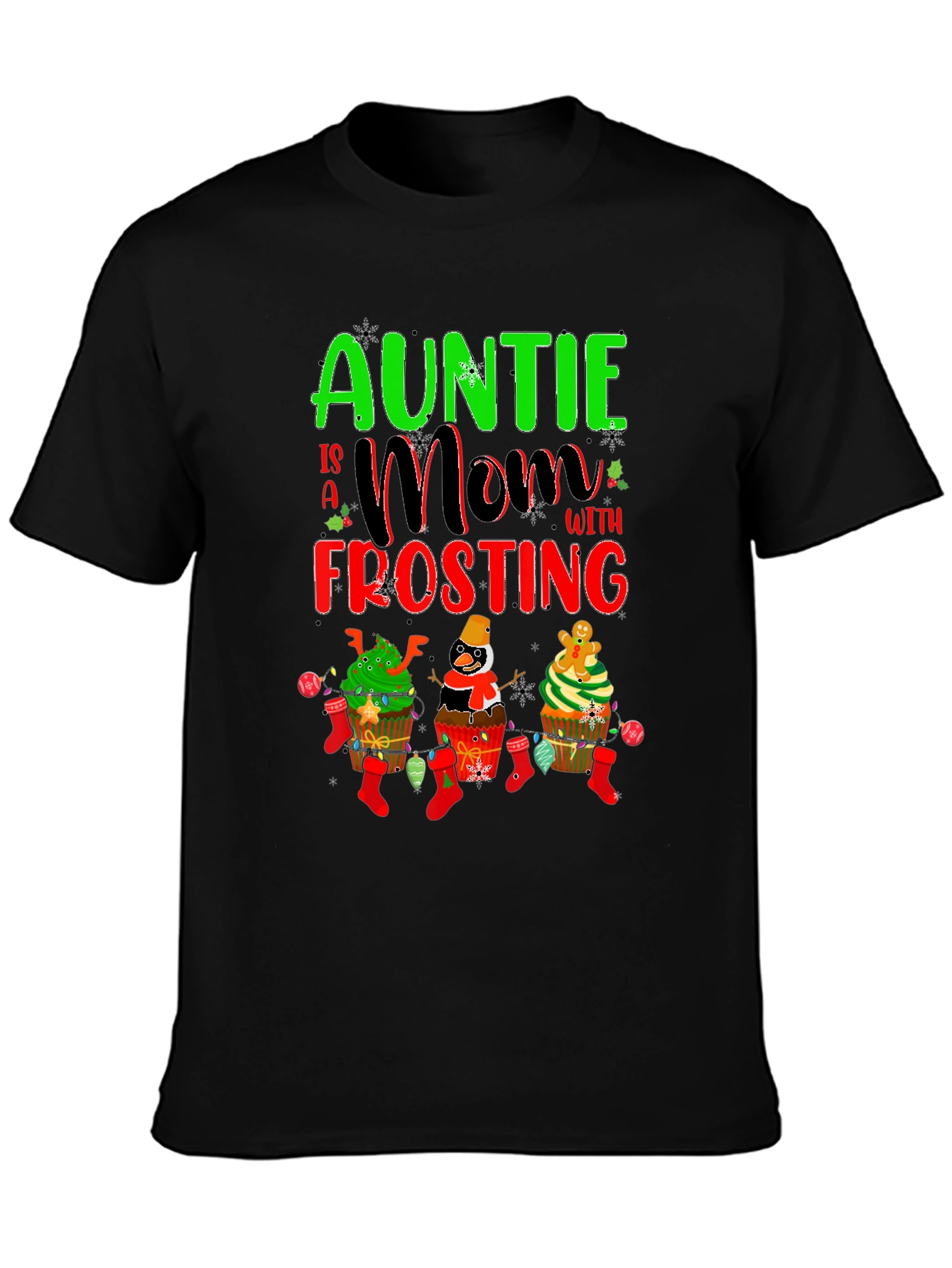 Auntie Mom with Frosting Christmas T-Shirt