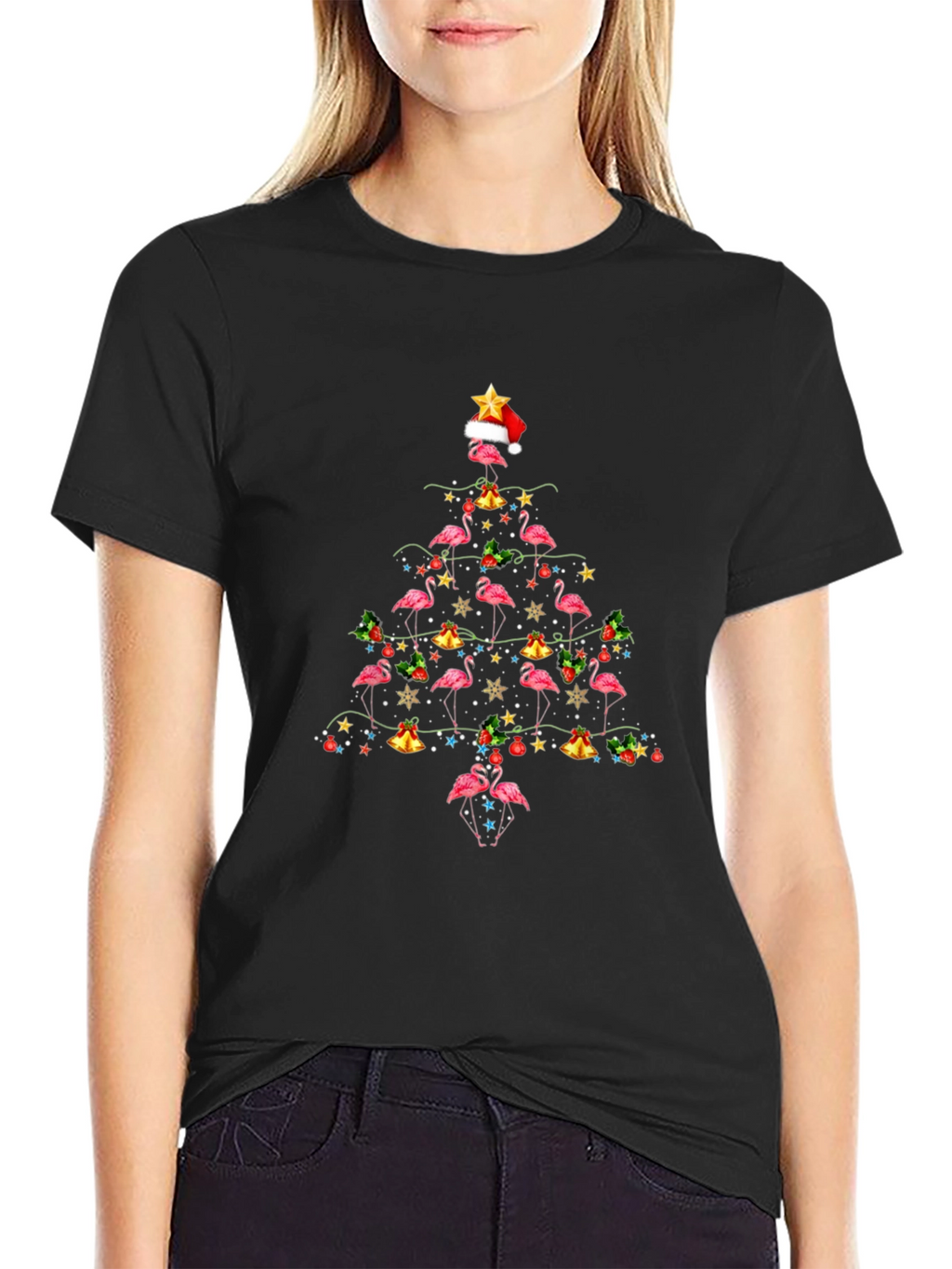 Flamingo Christmas Tree T-Shirt