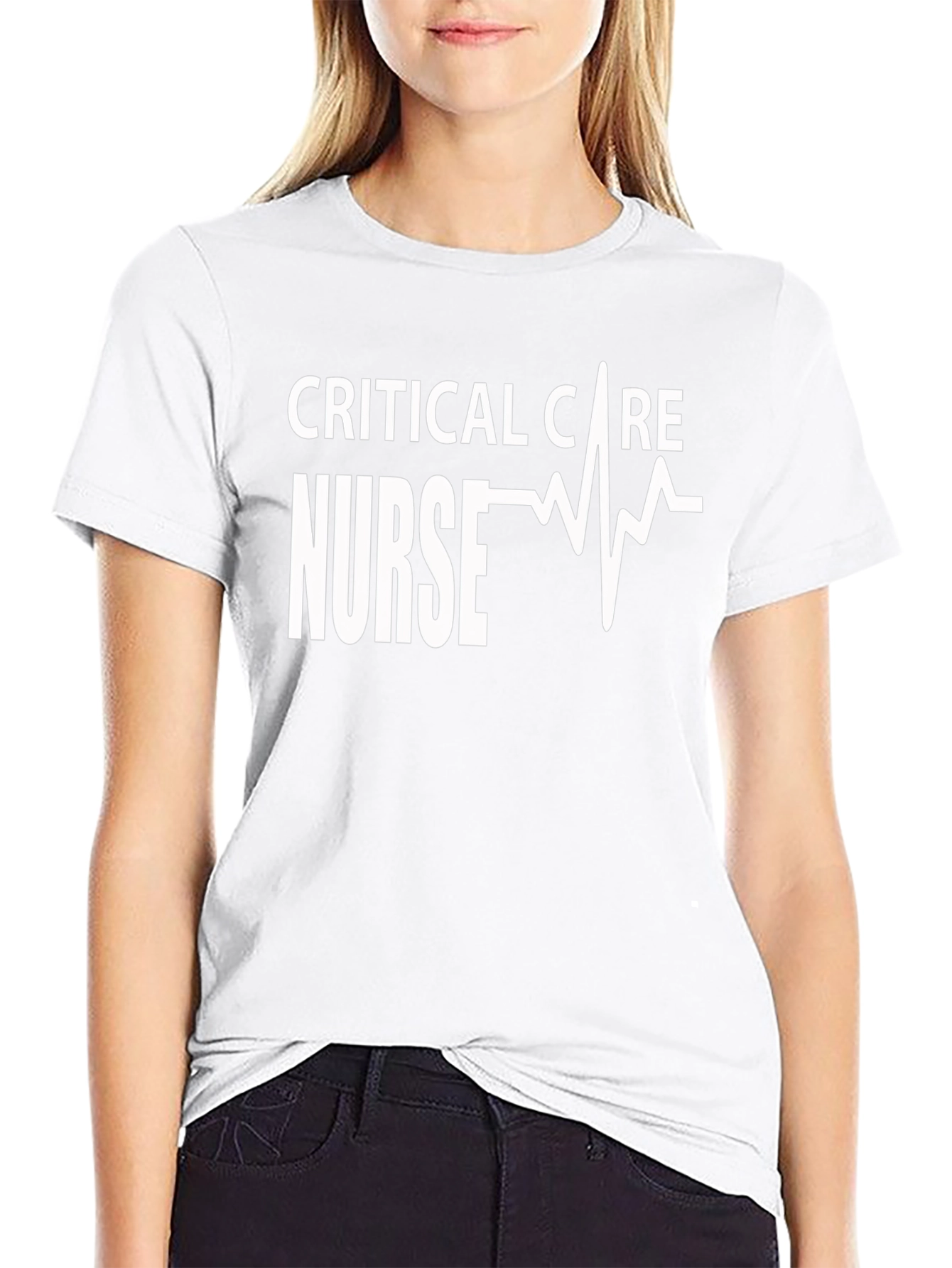 Critical Care Nurse T-Shirt - Heartbeat Design