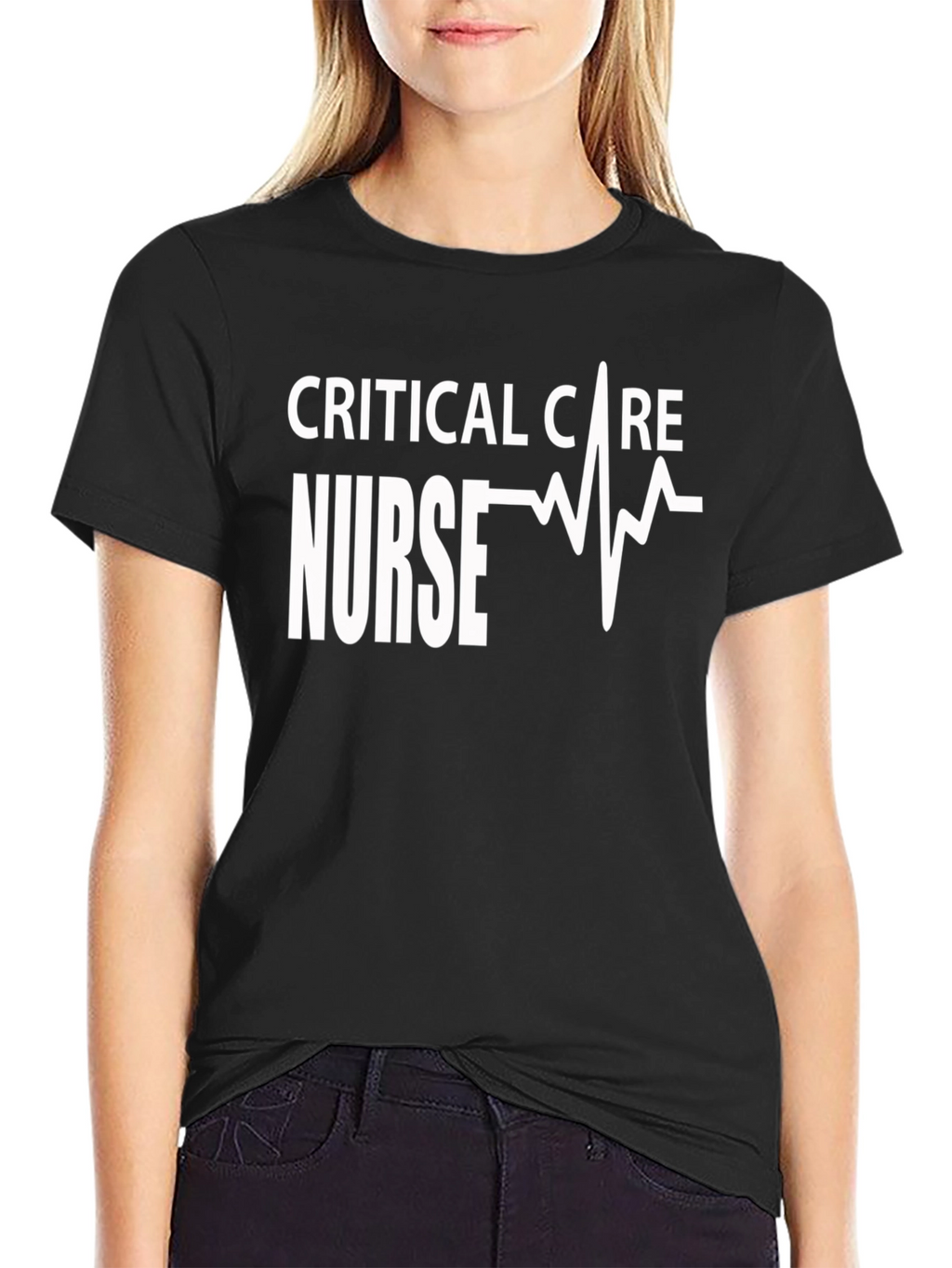 Critical Care Nurse T-Shirt - Heartbeat Design