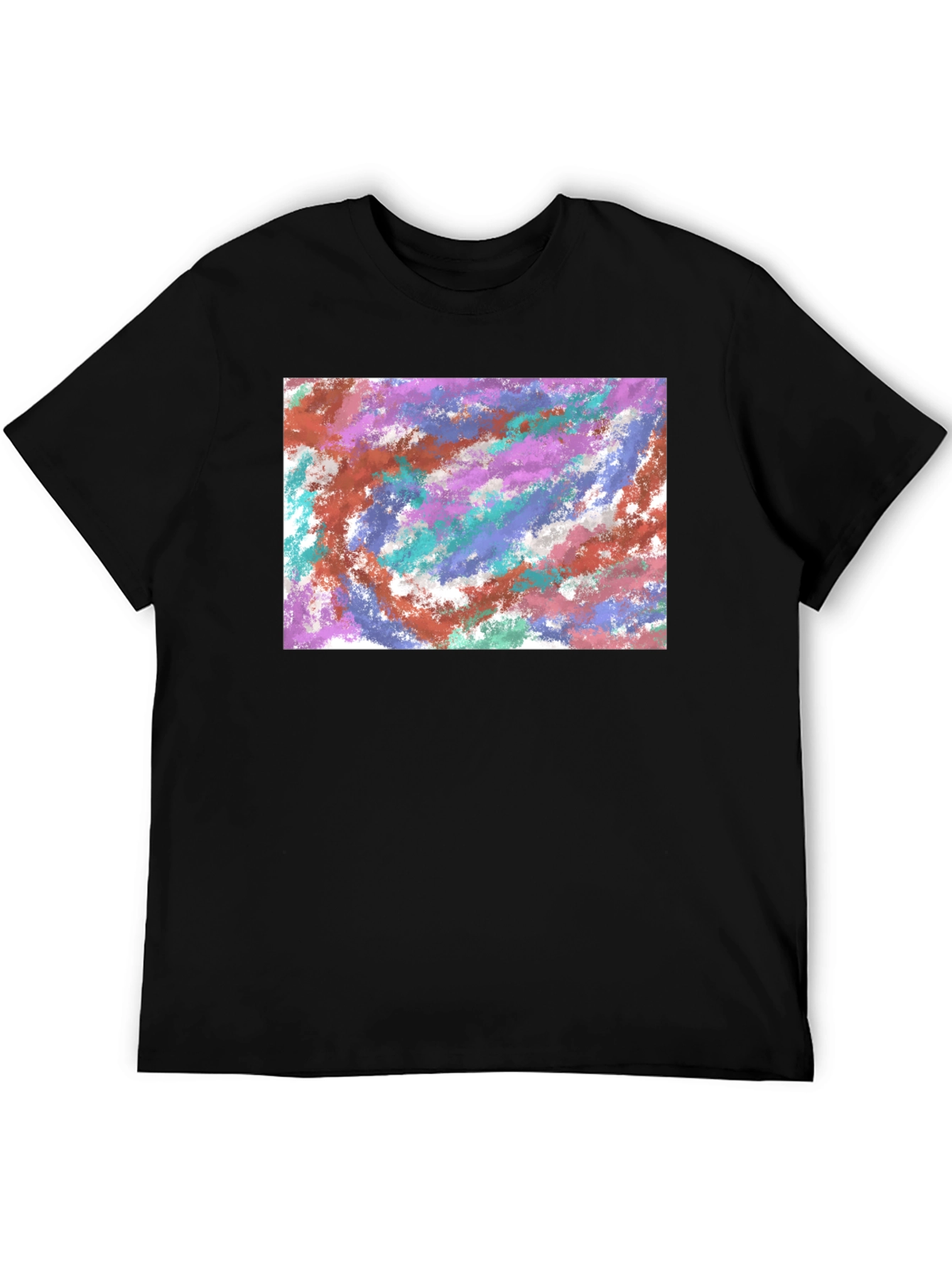 Abstract Paint Swirl Black T-Shirt