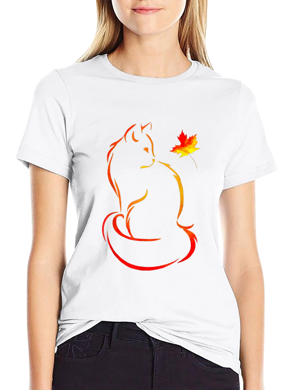 Autumn Cat T-Shirt:  Unique Graphic Tee