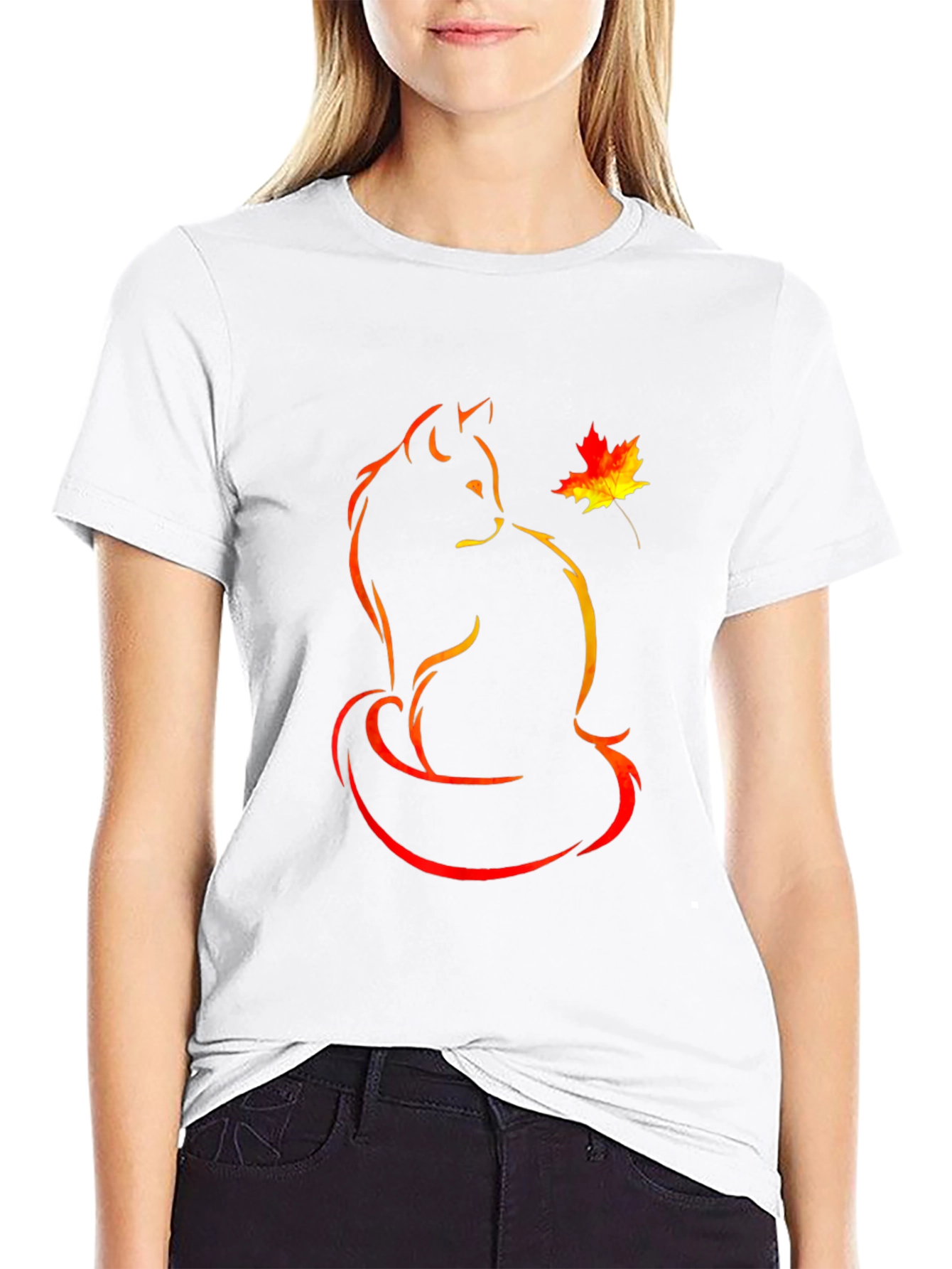 Autumn Cat T-Shirt:  Unique Graphic Tee