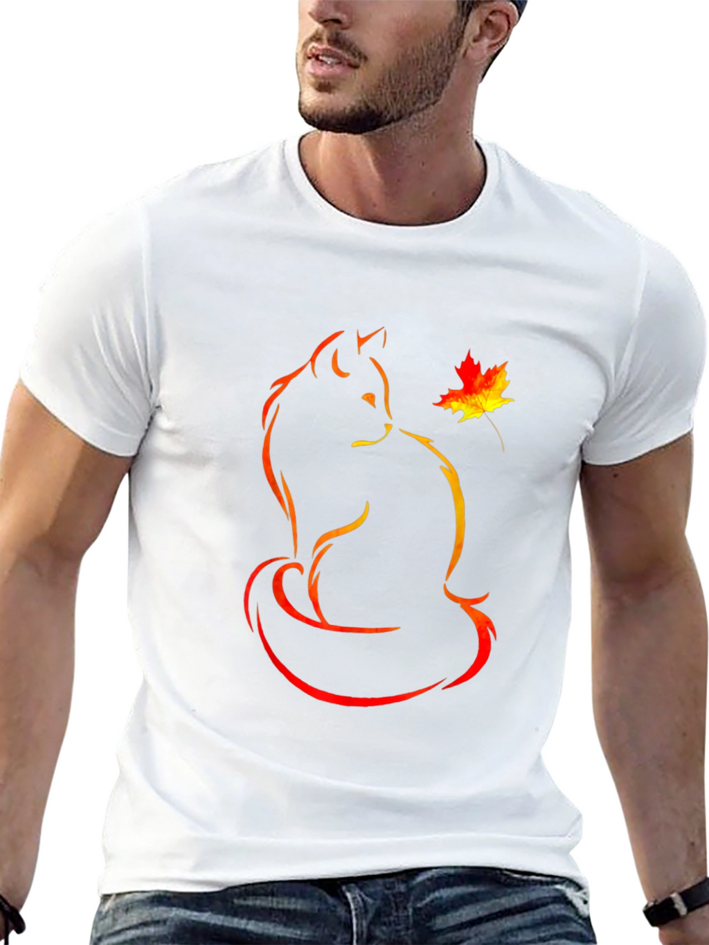 Autumn Cat T-Shirt:  Unique Graphic Tee