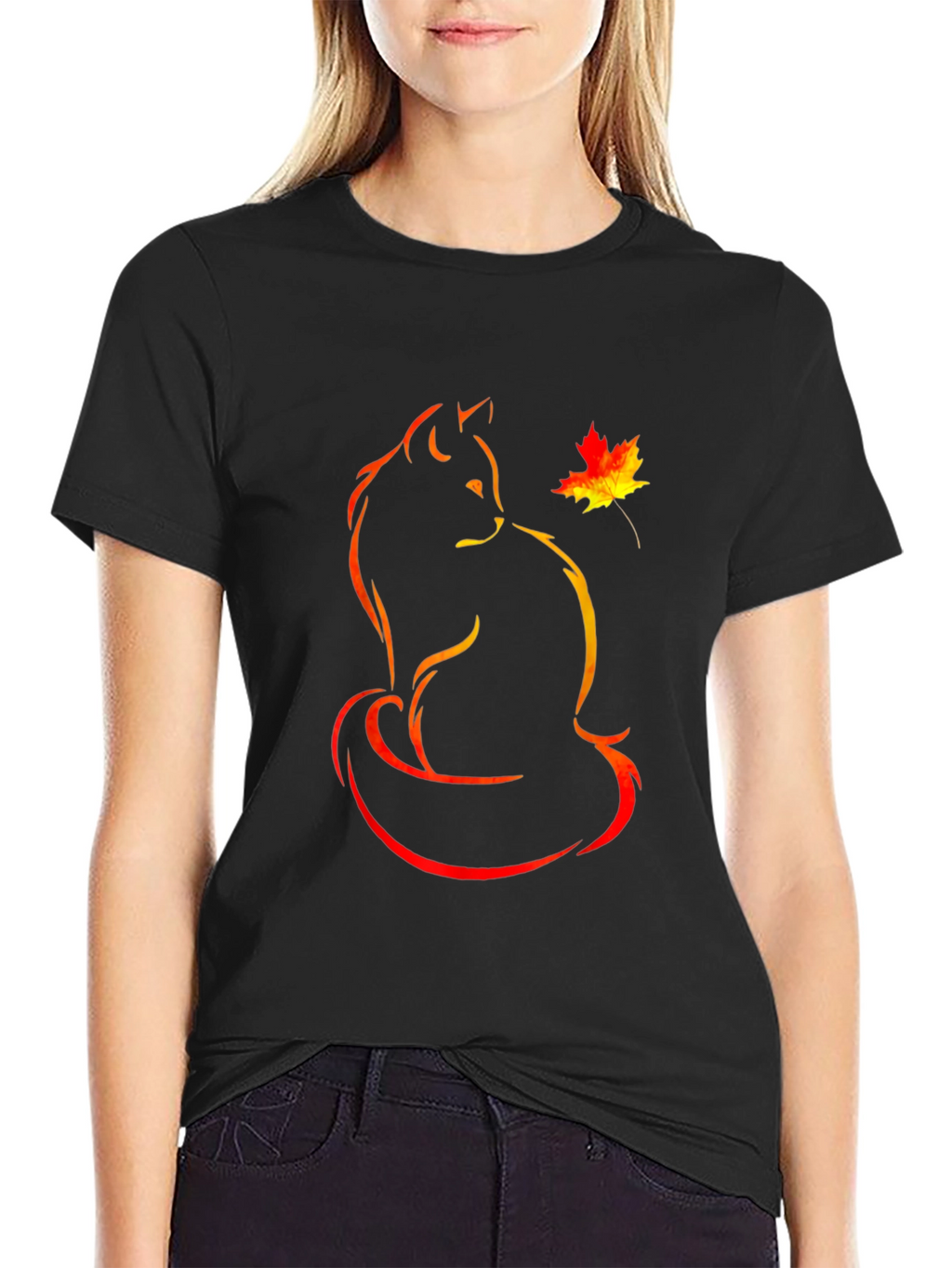 Autumn Cat T-Shirt:  Unique Graphic Tee