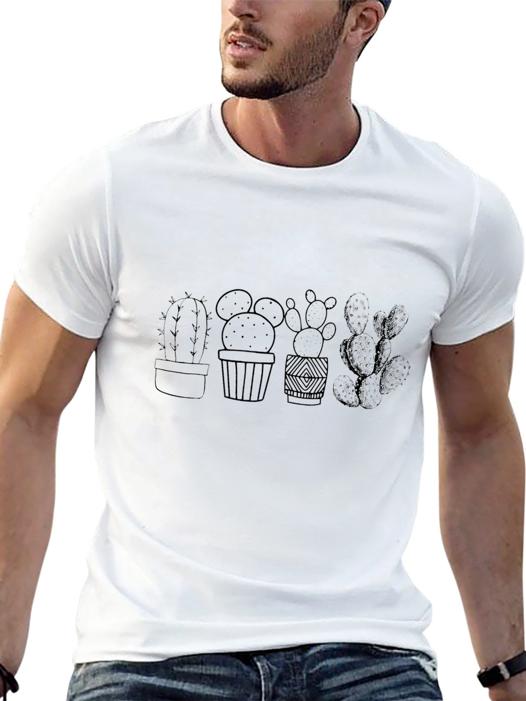 Cactus Plant Graphic Black T-Shirt