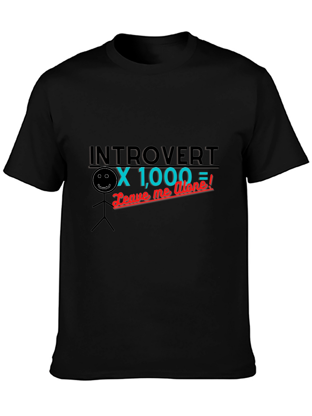 Introvert x 1000 Black Graphic T-Shirt