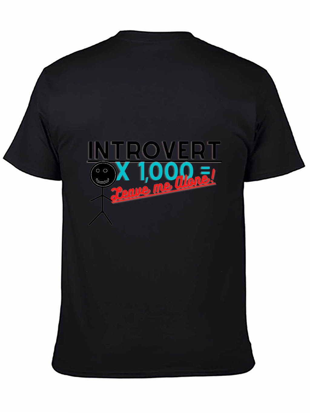 Introvert x 1000 Black Graphic T-Shirt
