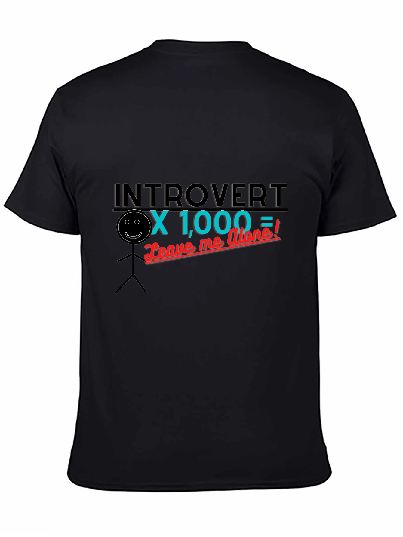 Introvert x 1000 Black Graphic T-Shirt