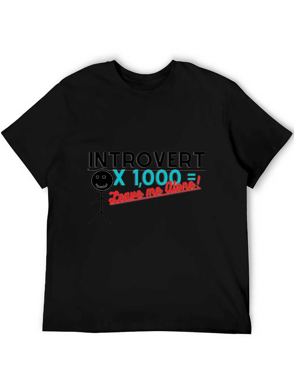 Introvert x 1000 Black Graphic T-Shirt