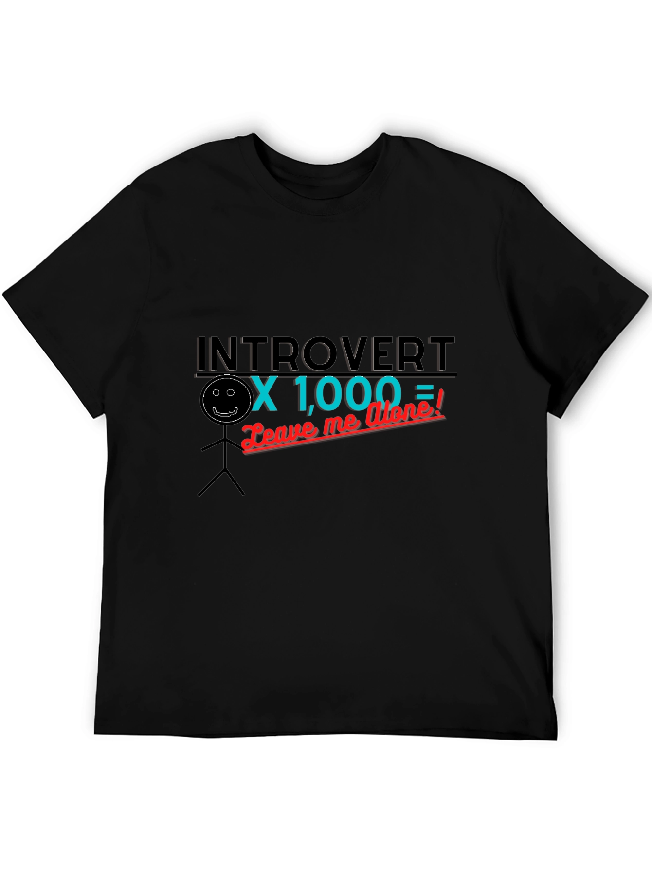 Introvert x 1000 Black Graphic T-Shirt