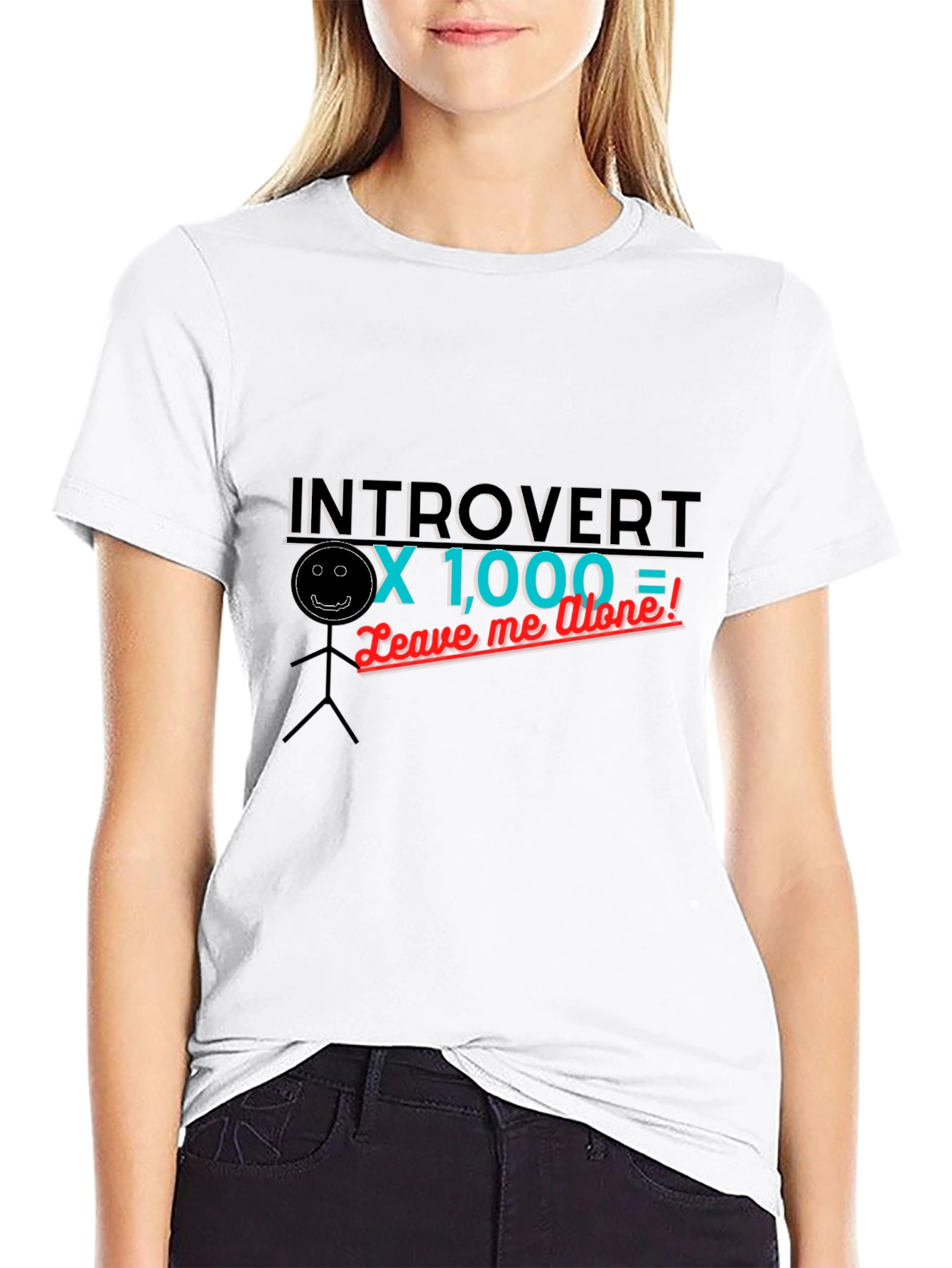 Introvert x 1000 Black Graphic T-Shirt
