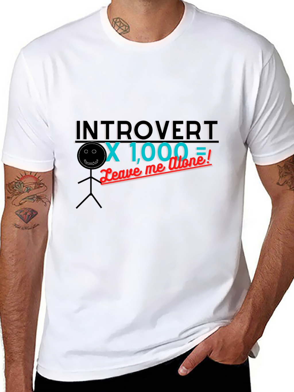 Introvert x 1000 Black Graphic T-Shirt