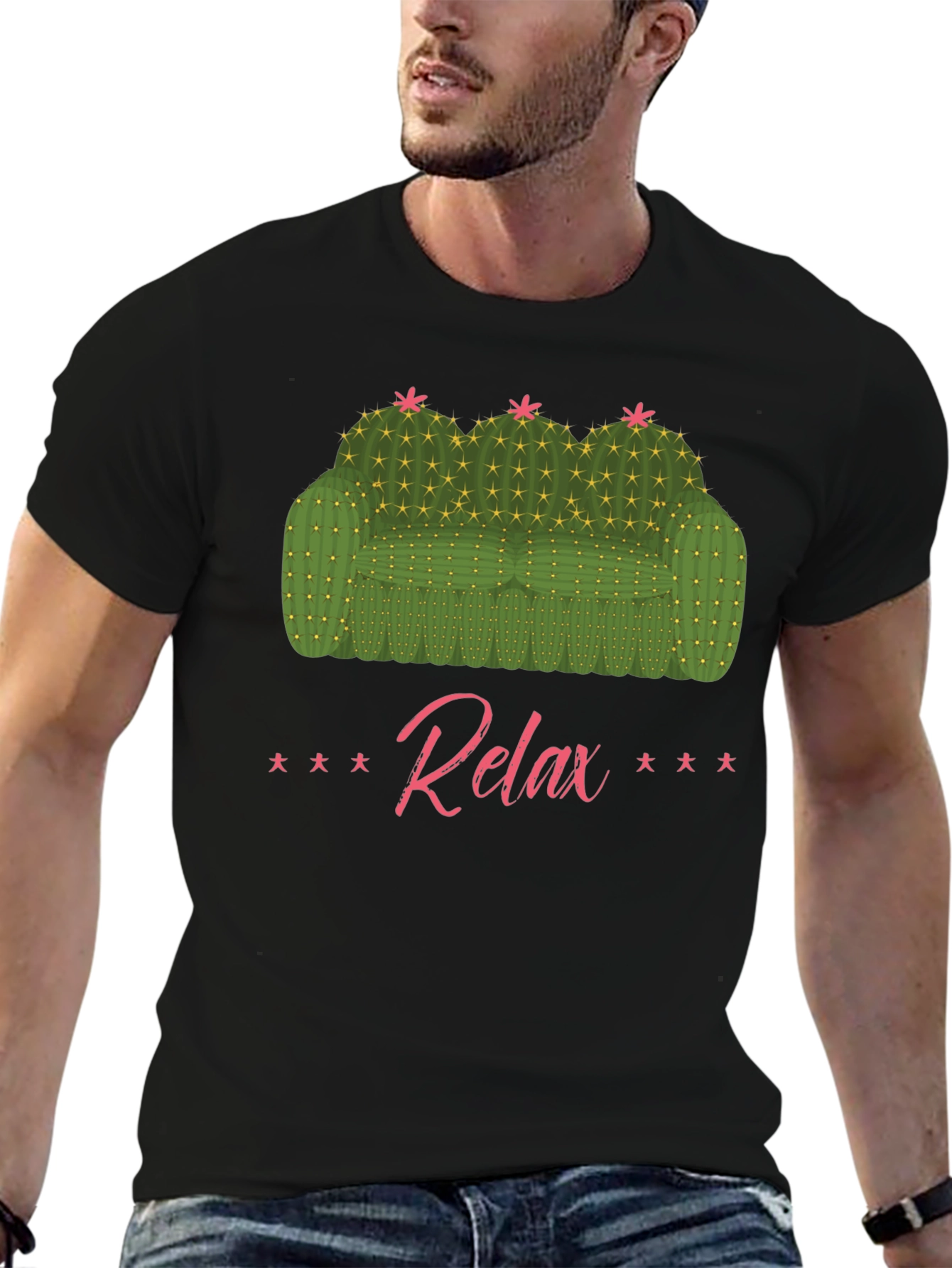 Relax Cactus Couch Graphic T-Shirt