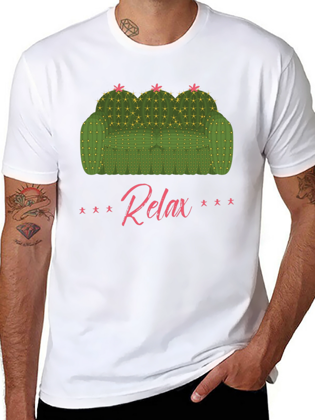Relax Cactus Couch Graphic T-Shirt