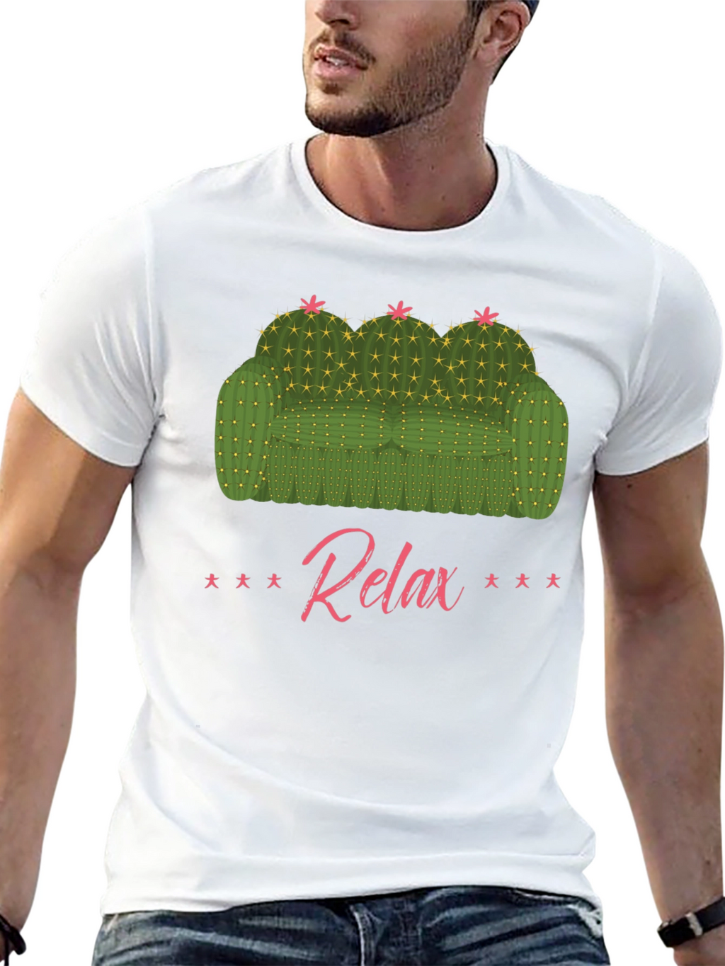 Relax Cactus Couch Graphic T-Shirt