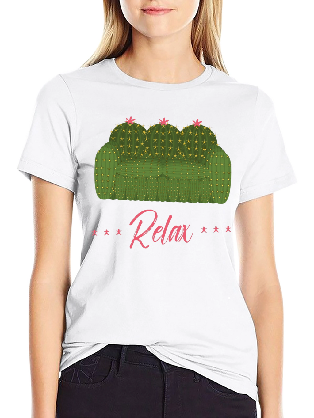 Relax Cactus Couch Graphic T-Shirt