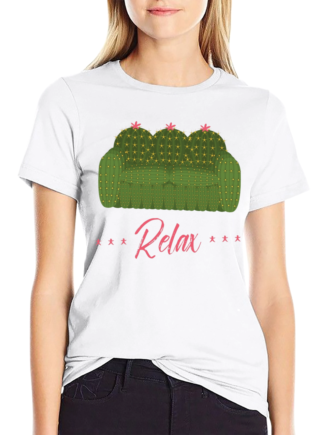 Relax Cactus Couch Graphic T-Shirt