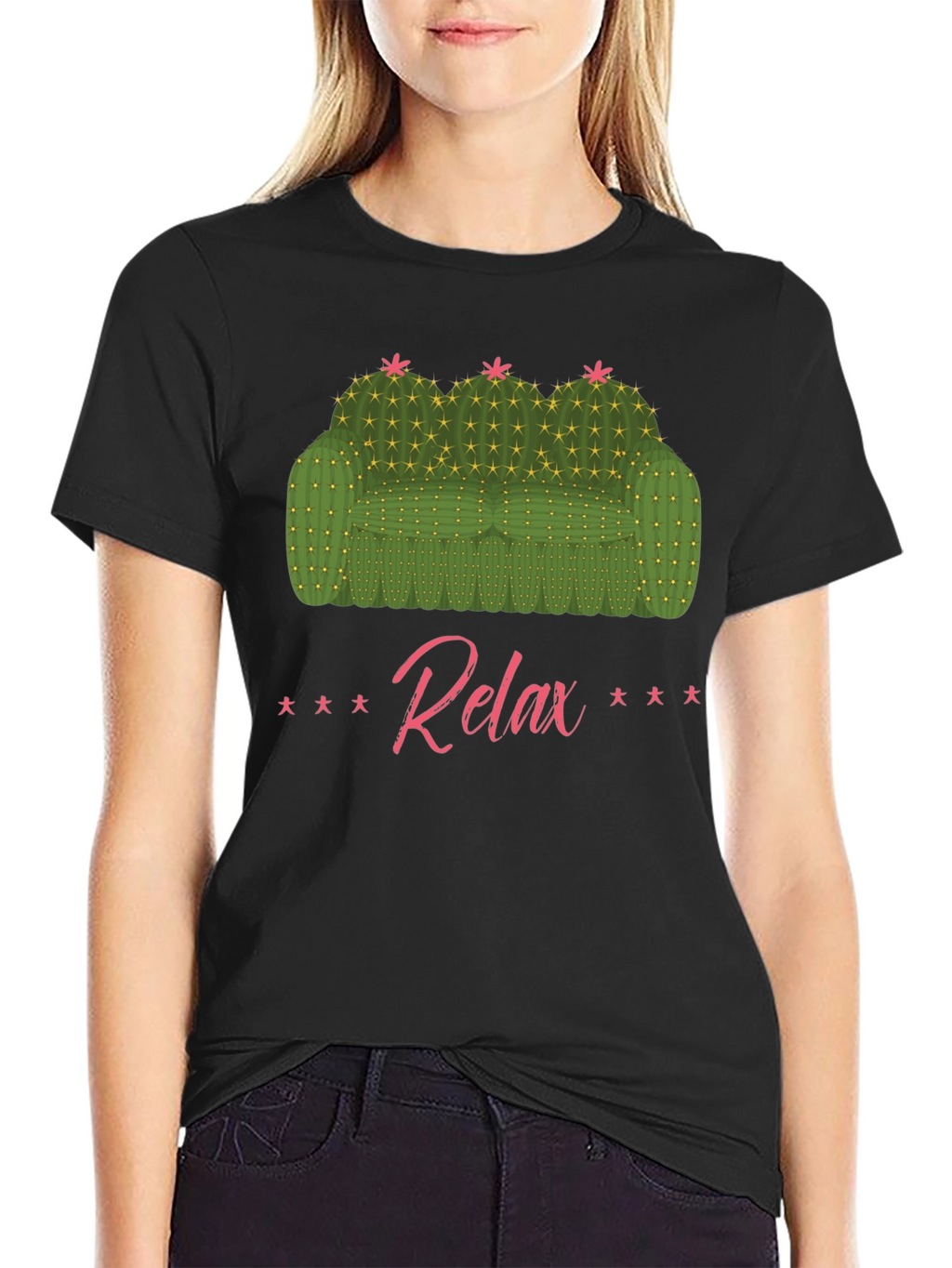 Relax Cactus Couch Graphic T-Shirt