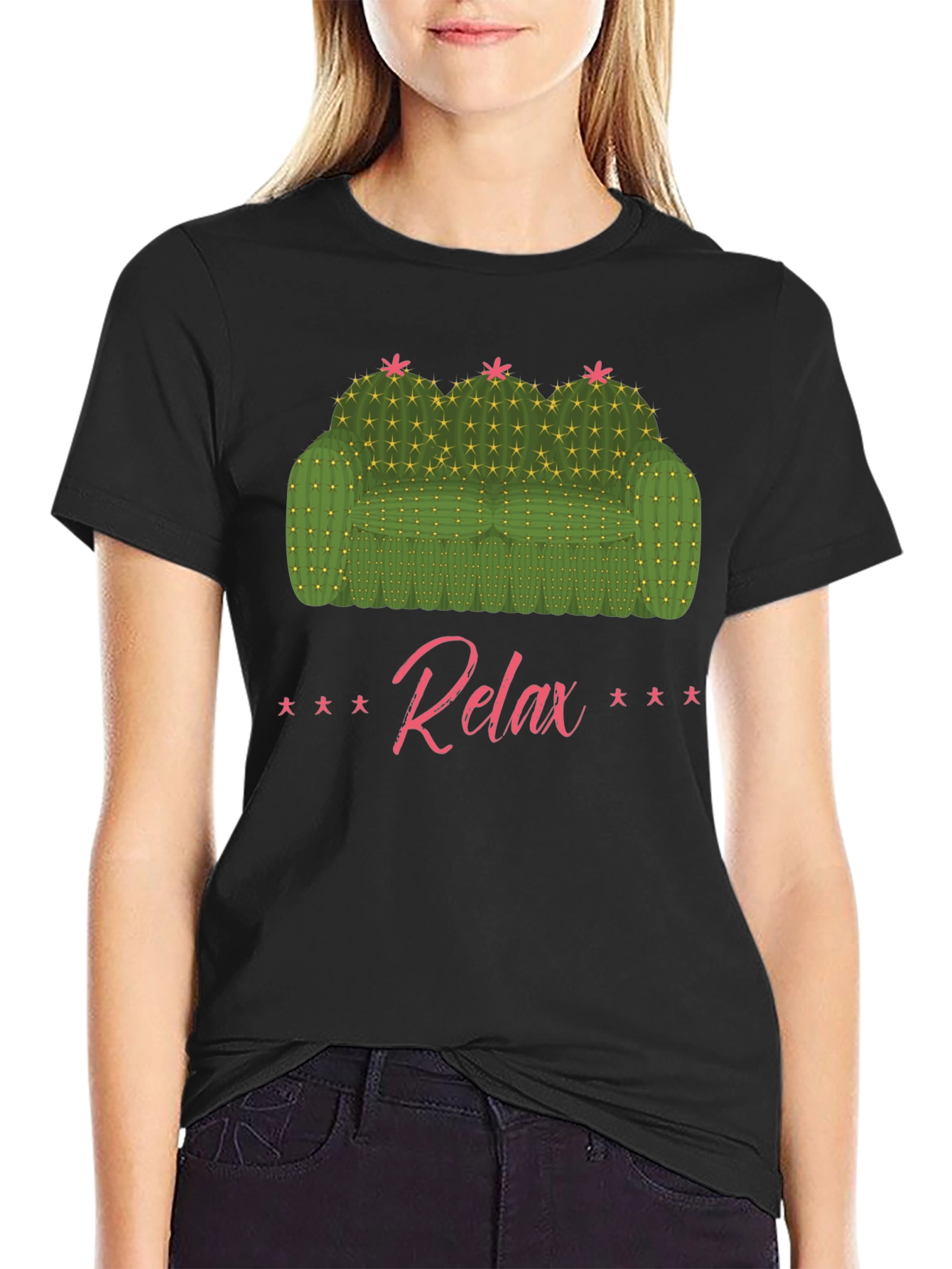 Relax Cactus Couch Graphic T-Shirt