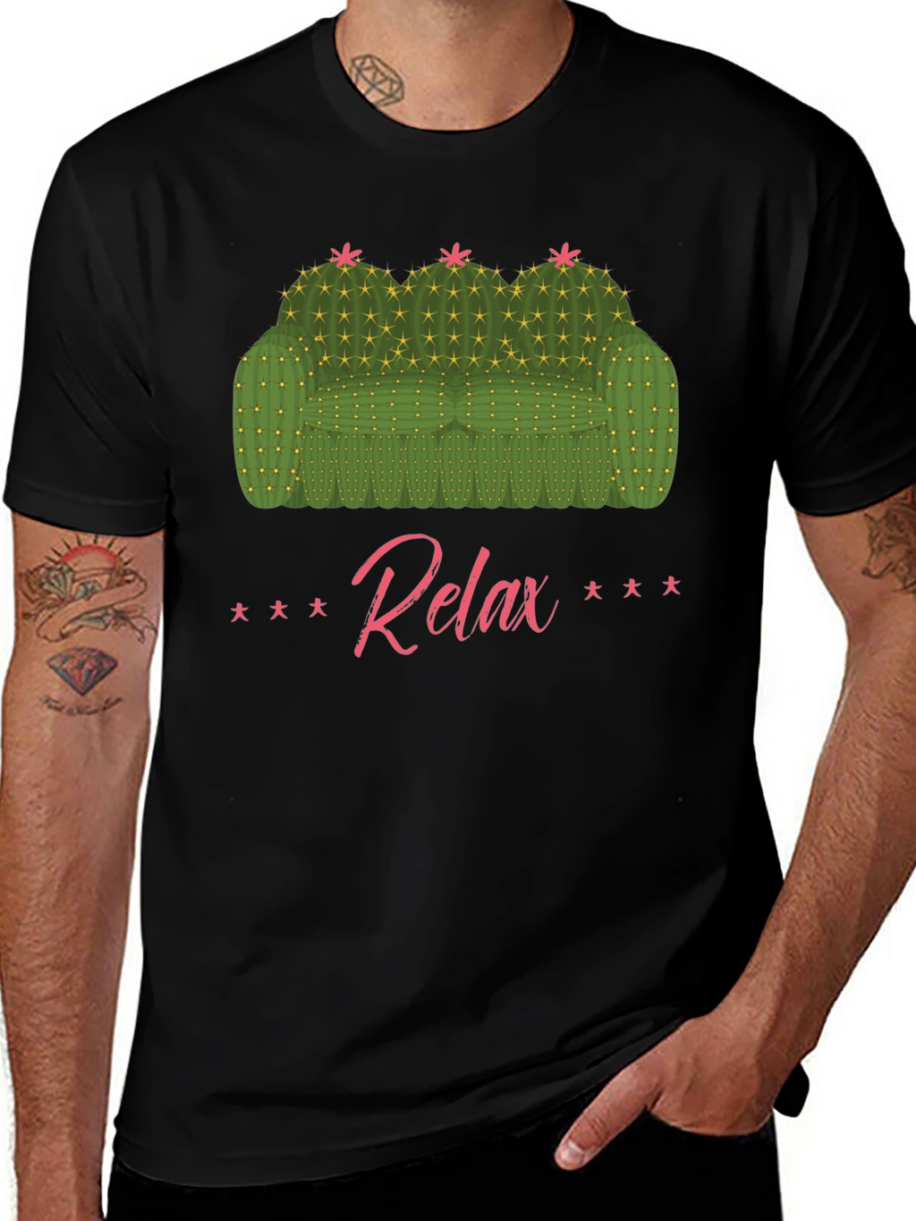 Relax Cactus Couch Graphic T-Shirt