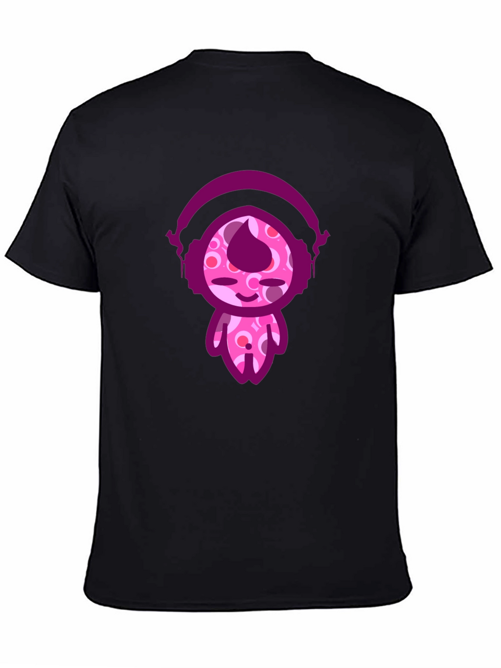 Cute Cartoon Character Black T-Shirt