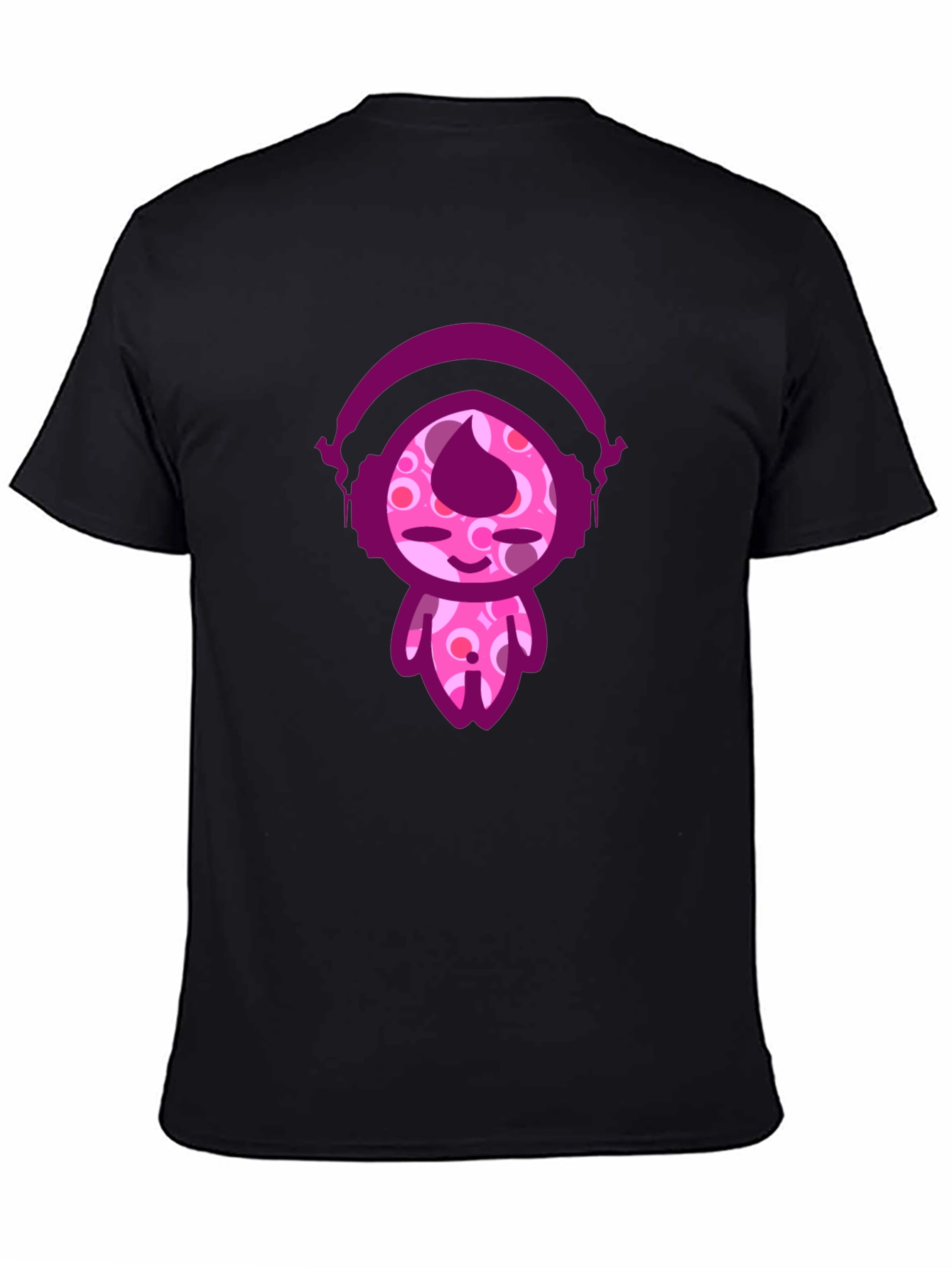 Cute Cartoon Character Black T-Shirt