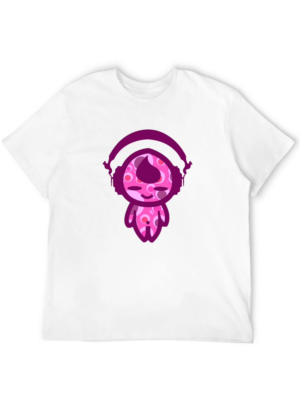 Cute Cartoon Character Black T-Shirt