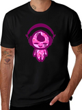 Cute Cartoon Character Black T-Shirt