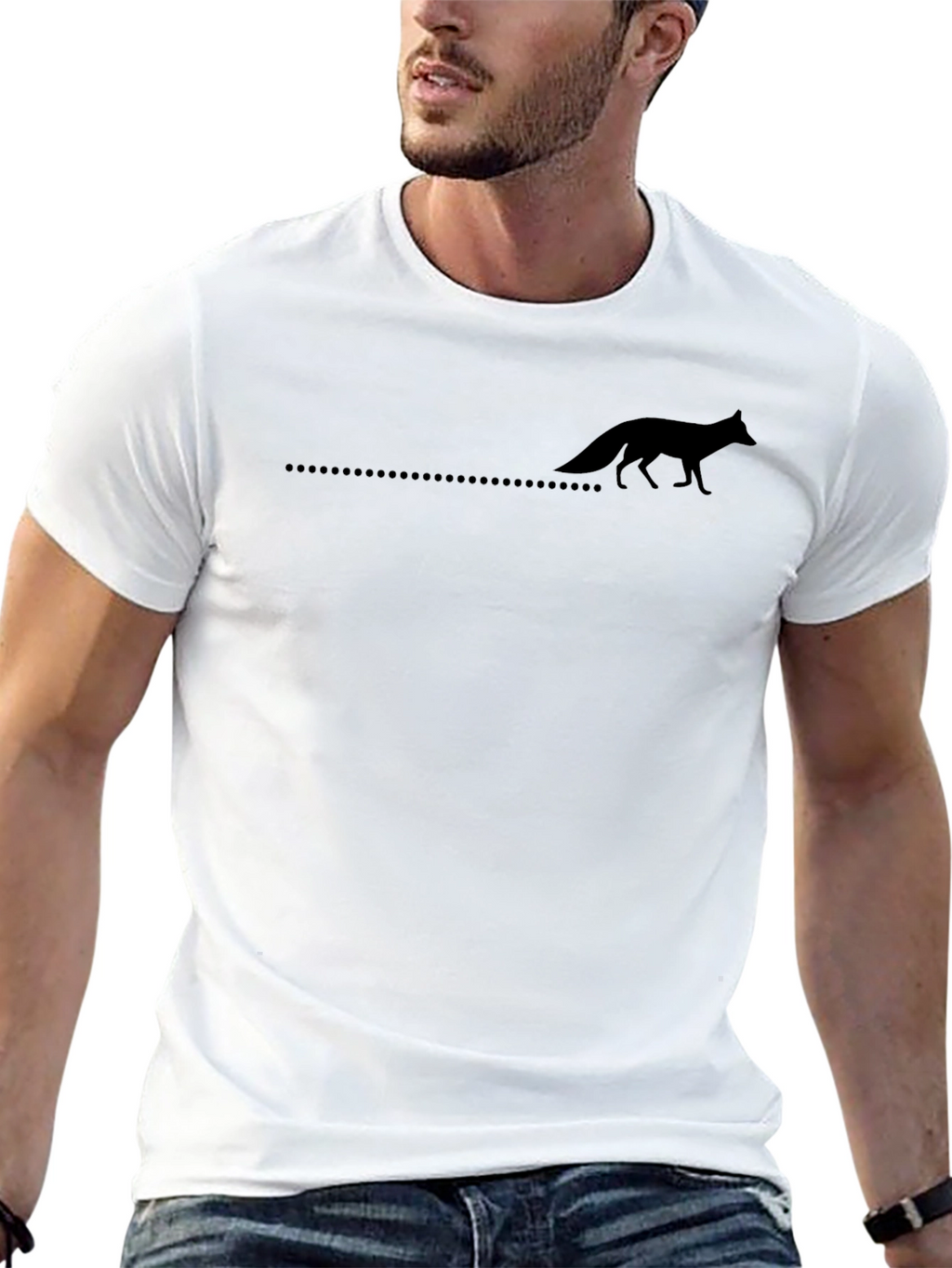 Sleek Black Fox Silhouette T-Shirt