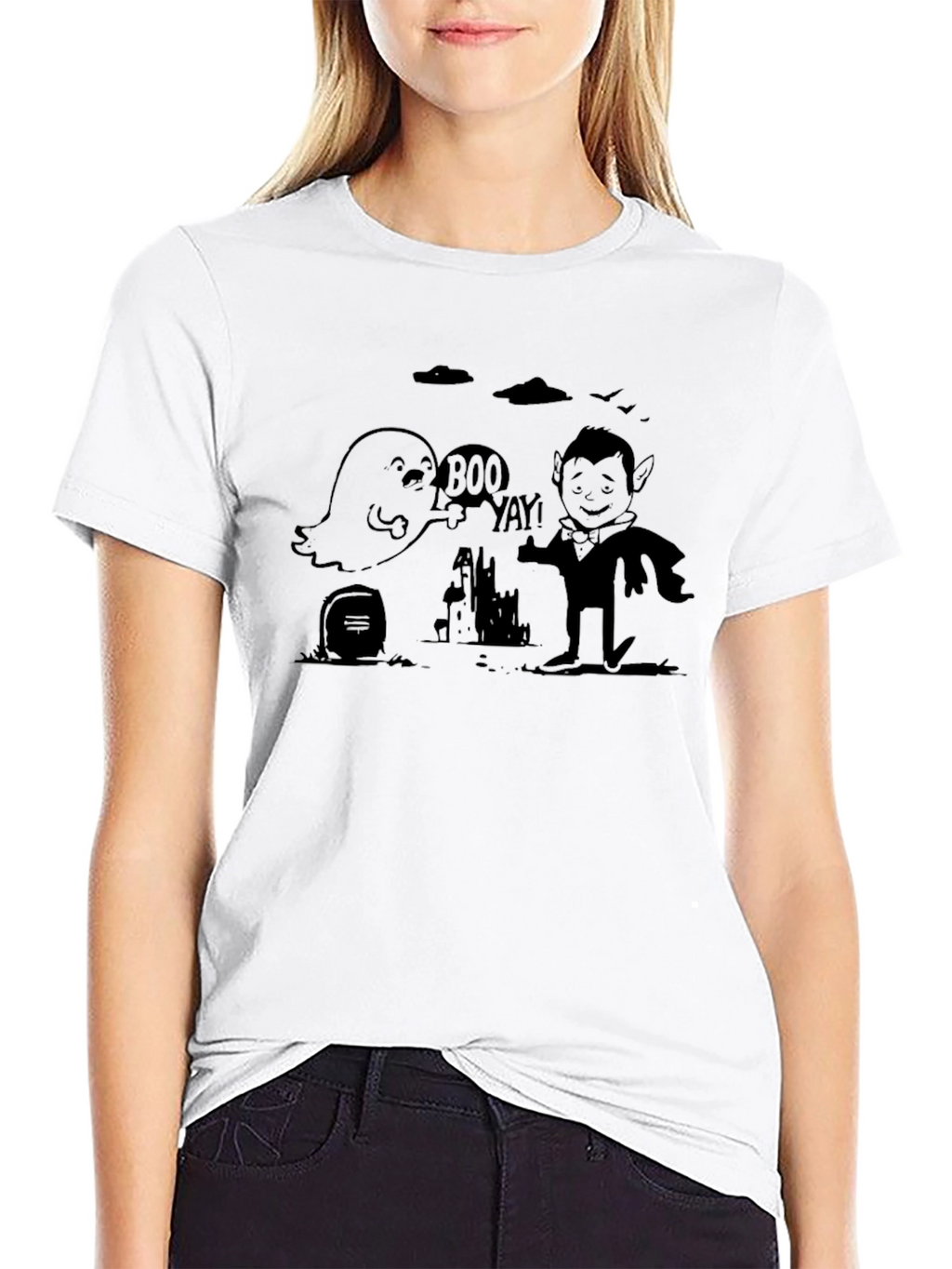 Spooky Halloween Cartoon Graphic T-Shirt