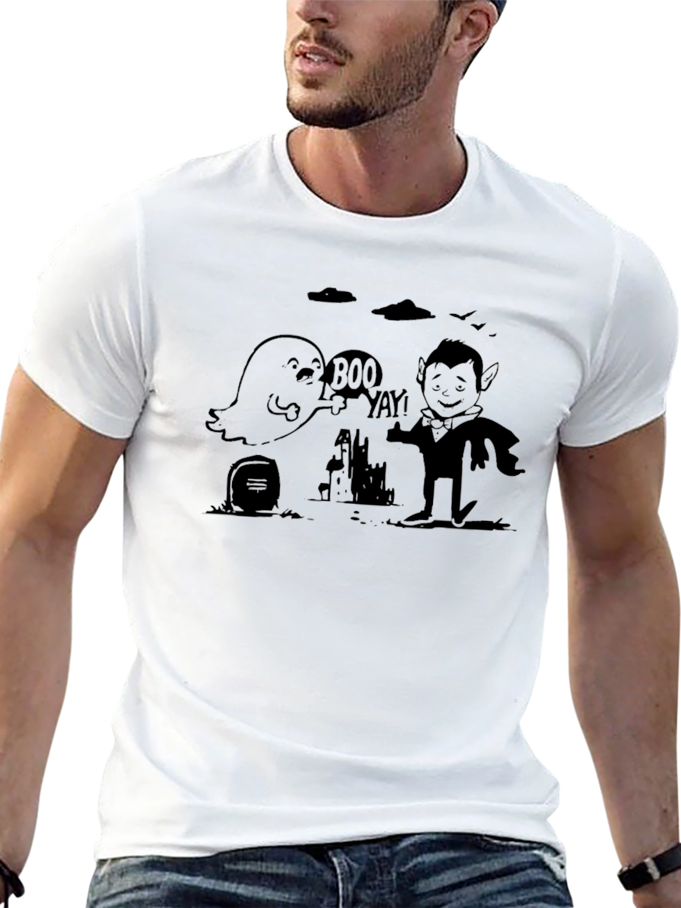 Spooky Halloween Cartoon Graphic T-Shirt