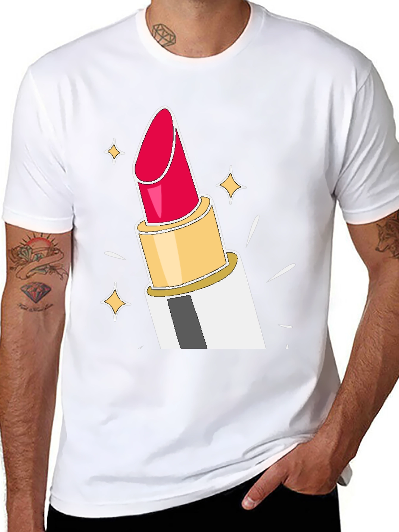 Lipstick Sparkle Graphic Tee - Black
