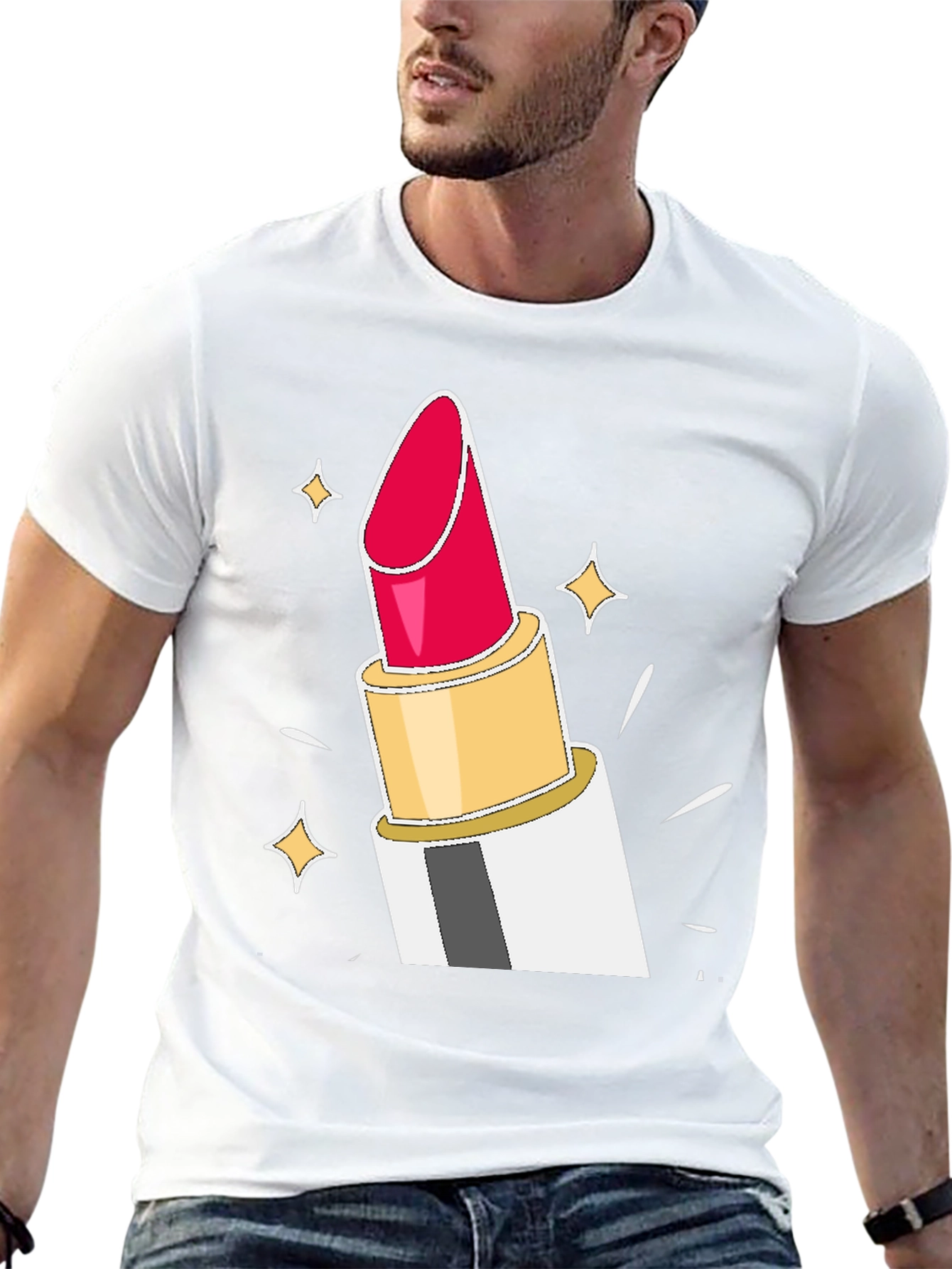 Lipstick Sparkle Graphic Tee - Black