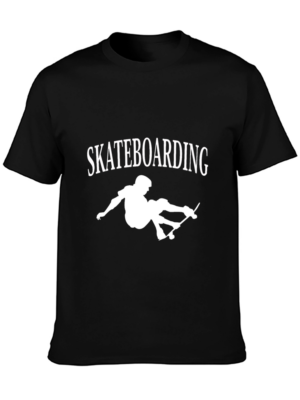 Skateboarding Graphic Tee - Casual Black T-Shirt