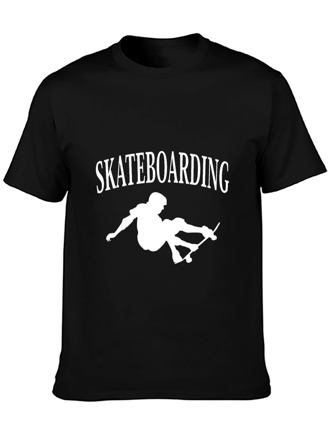 Skateboarding Graphic Tee - Casual Black T-Shirt
