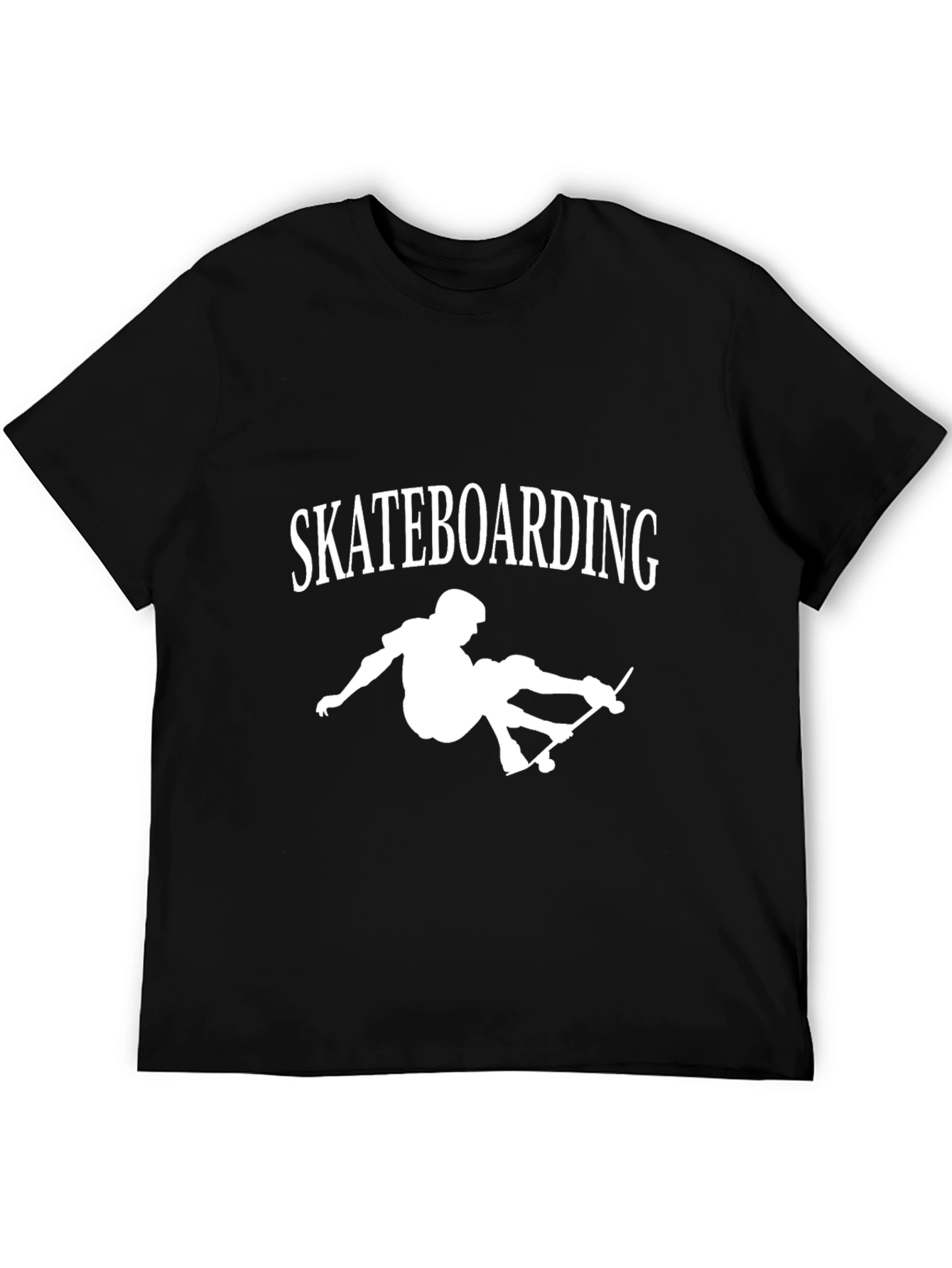 Skateboarding Graphic Tee - Casual Black T-Shirt