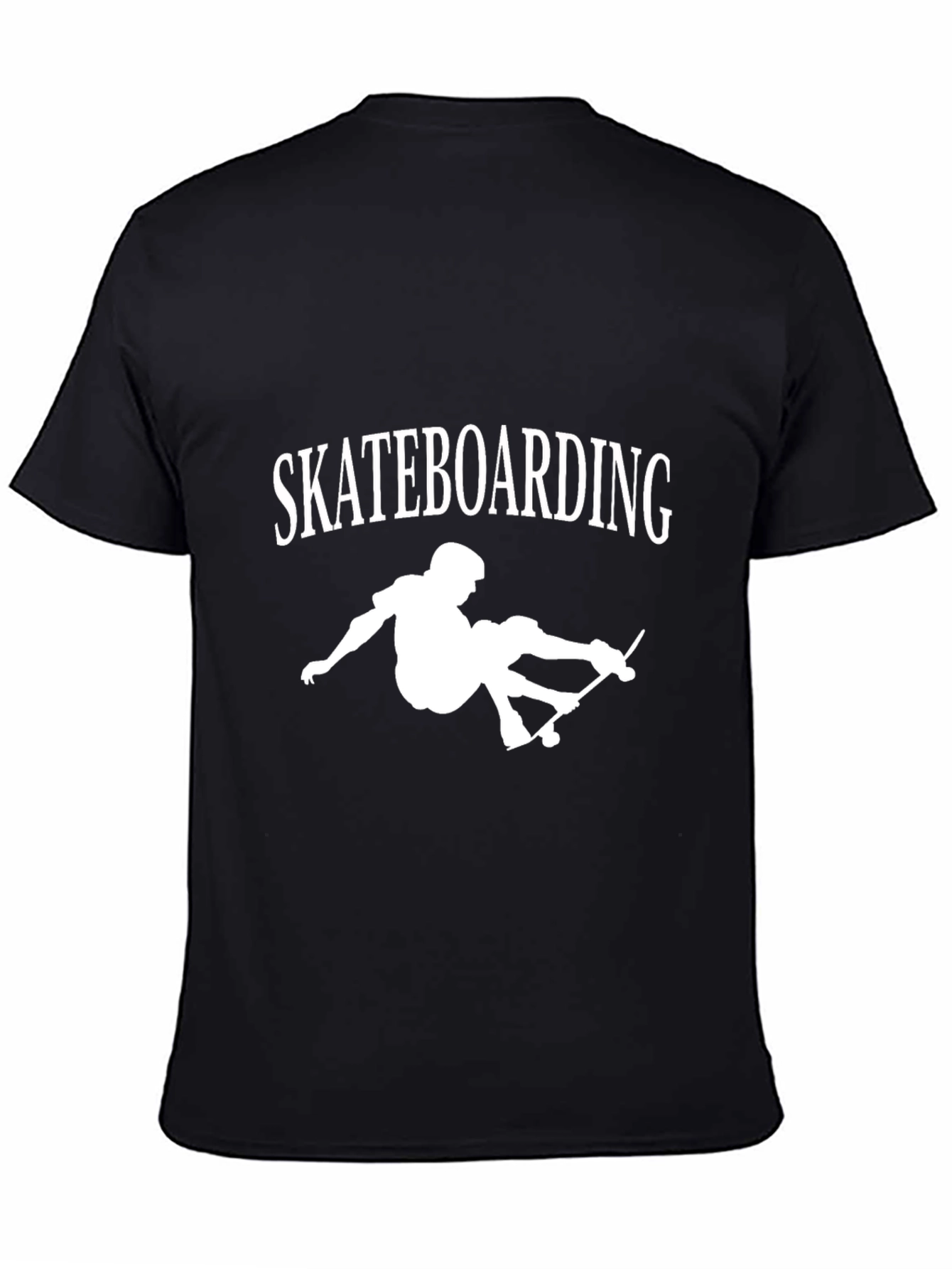Skateboarding Graphic Tee - Casual Black T-Shirt