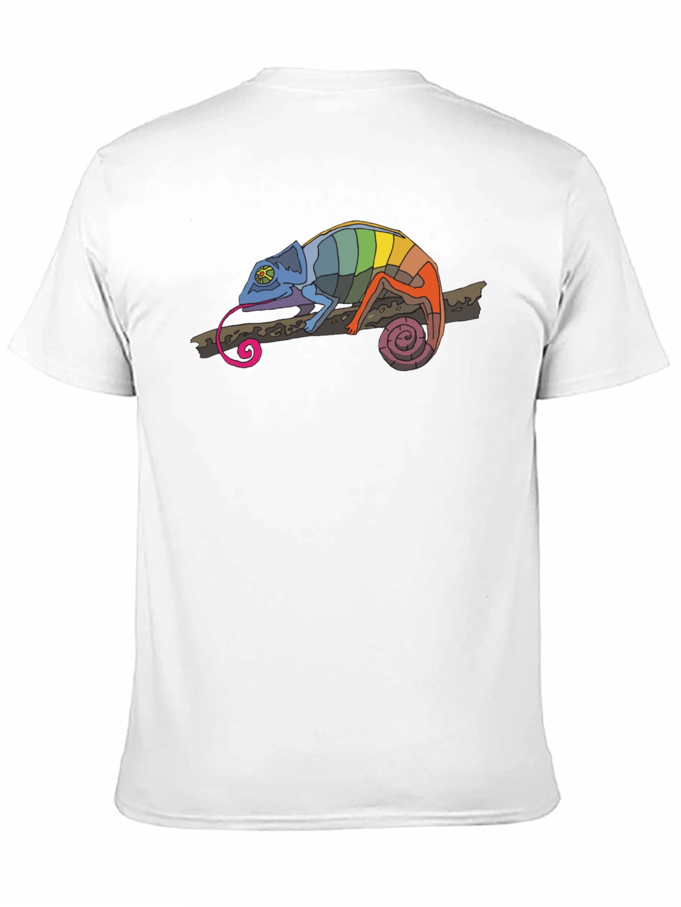 Rainbow Chameleon Graphic T-Shirt - Mens Black Tee