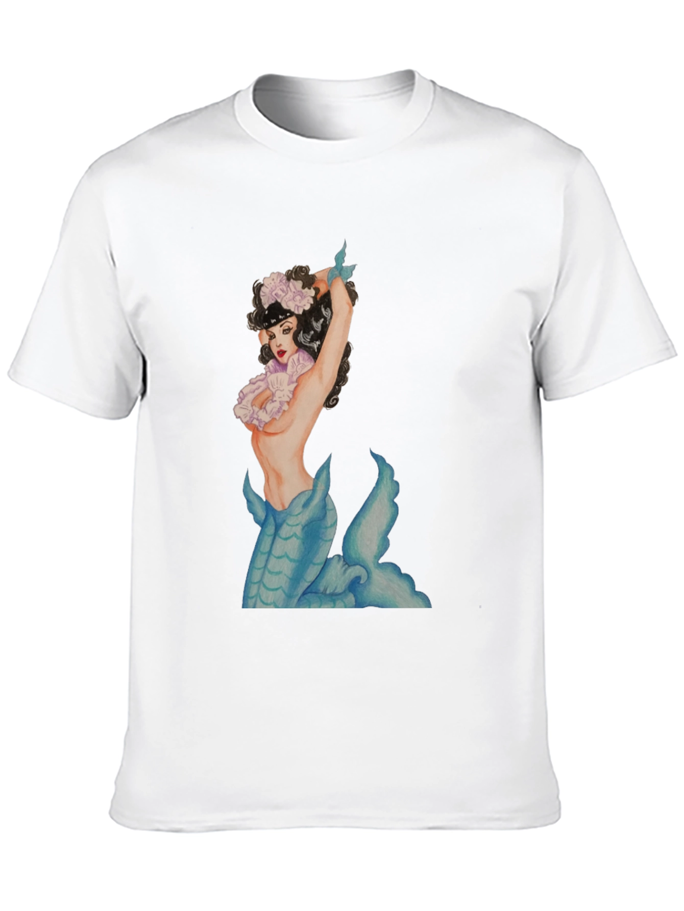 Mermaid Graphic Black T-Shirt