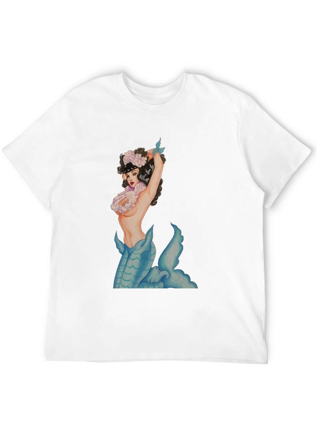 Mermaid Graphic Black T-Shirt