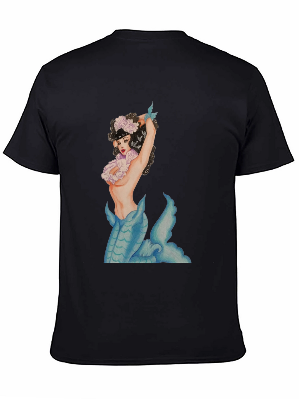 Mermaid Graphic Black T-Shirt