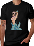 Mermaid Graphic Black T-Shirt