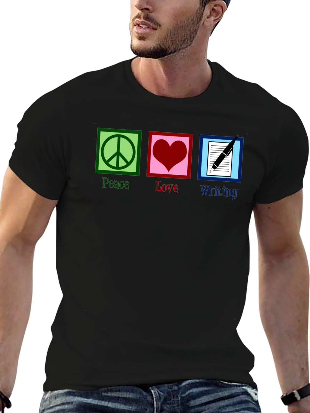 Peace Love Writing Graphic T-Shirt