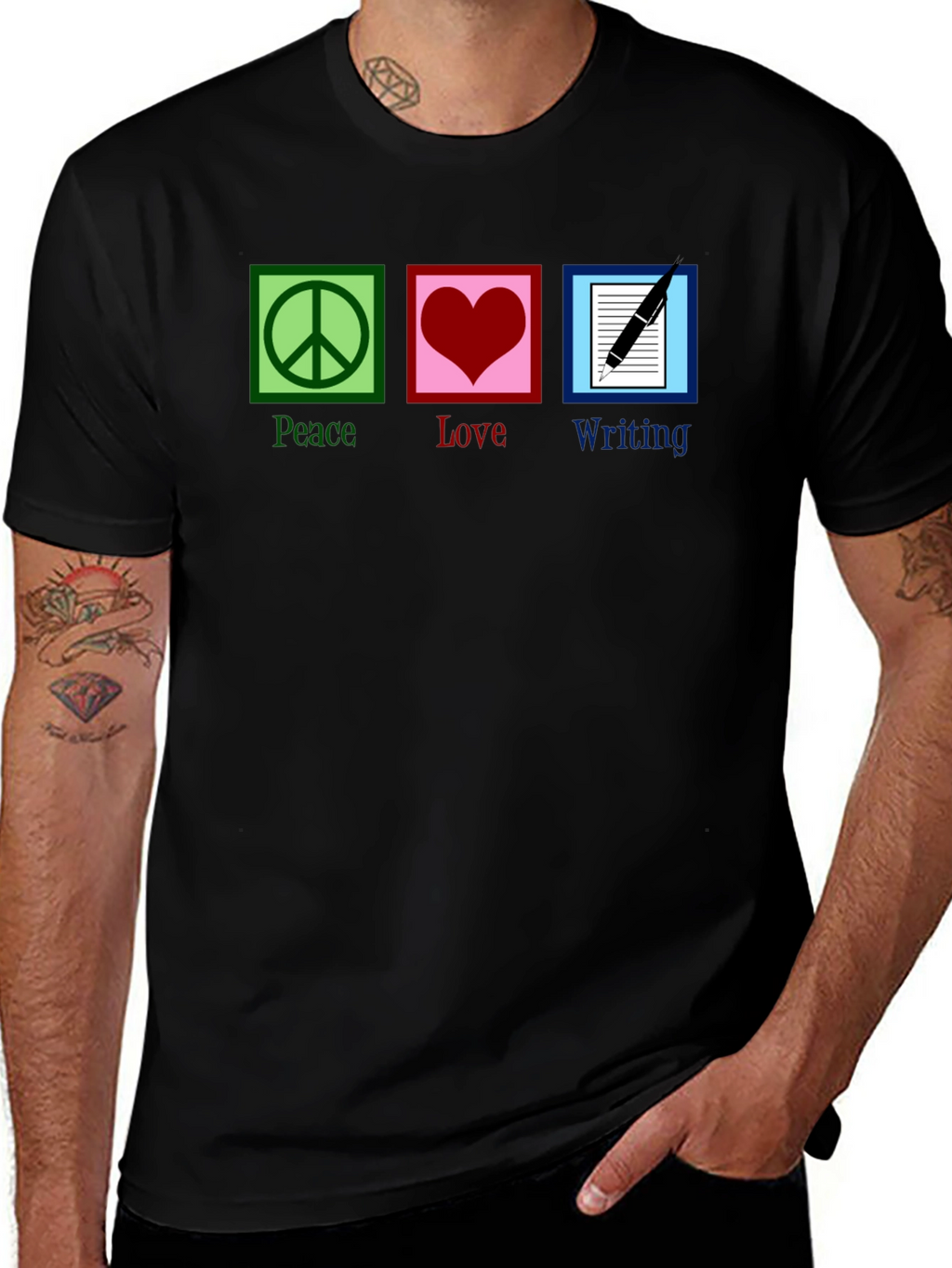 Peace Love Writing Graphic T-Shirt