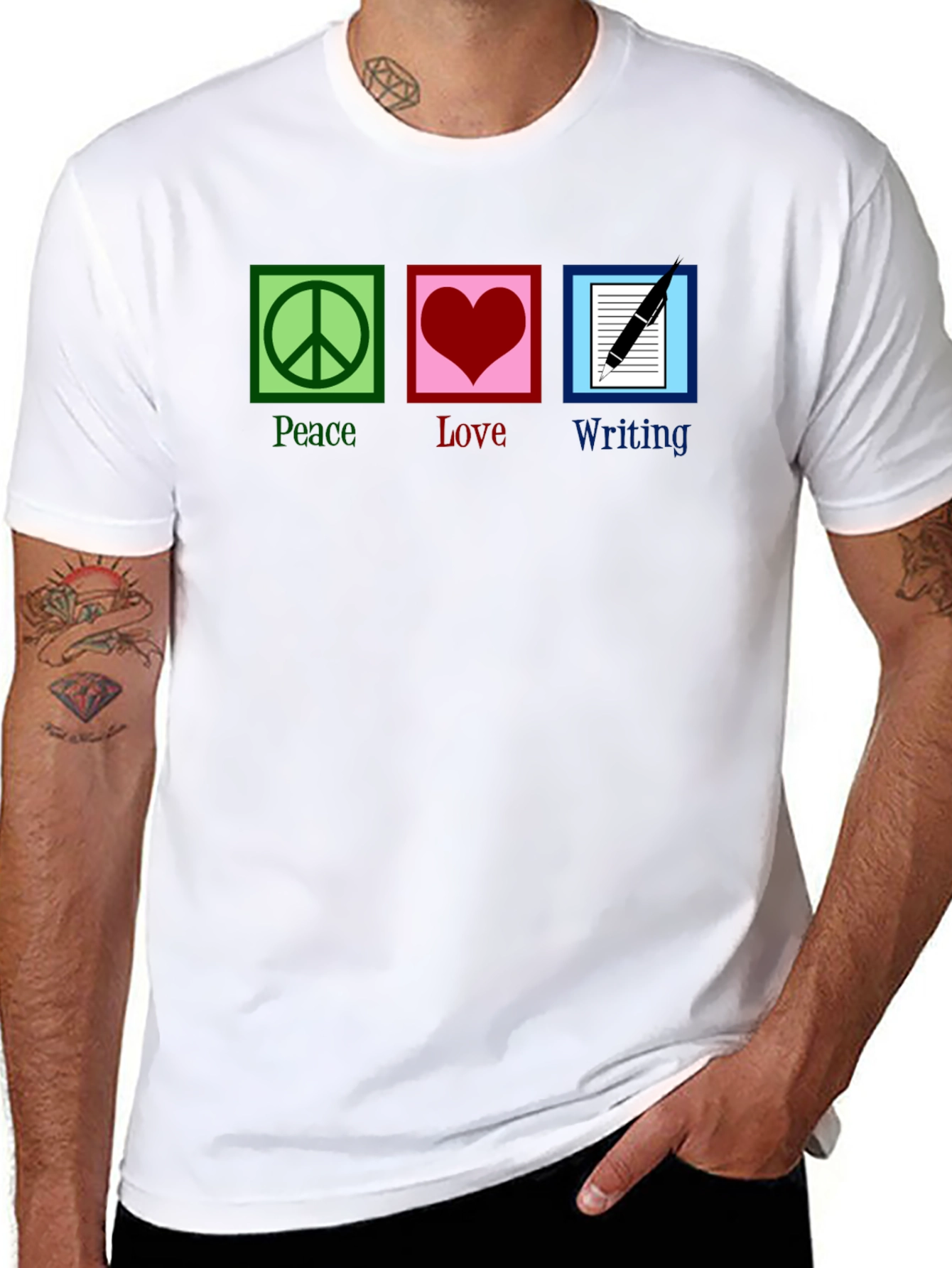 Peace Love Writing Graphic T-Shirt