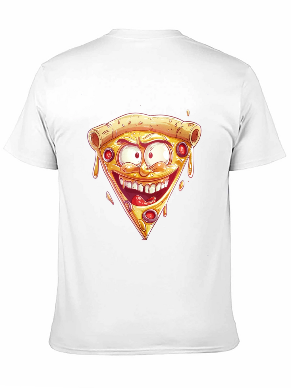 Pizza Slice Graphic Tee - Crazy Cartoon Design