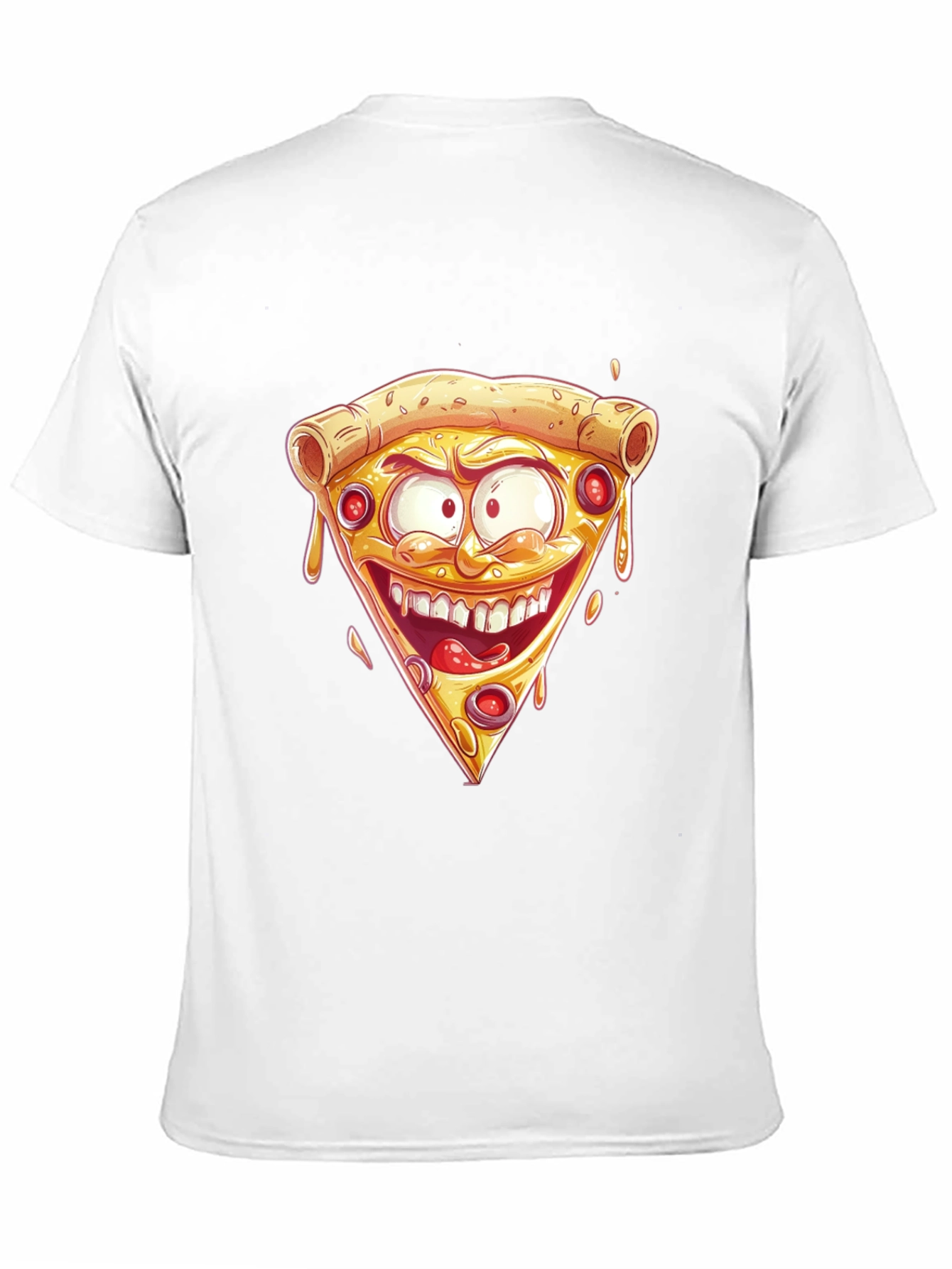 Pizza Slice Graphic Tee - Crazy Cartoon Design