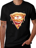 Pizza Slice Graphic Tee - Crazy Cartoon Design