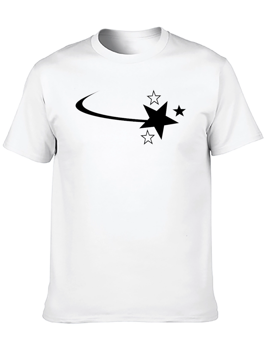 Mens Black Shooting Star Graphic Tee - Casual Style
